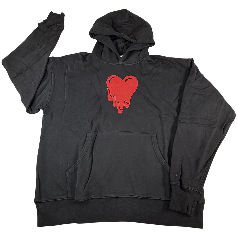 Emotionally Unavailable Black Melting Heart Graphic Hoodie XL EU-FW22-HOODIE-03